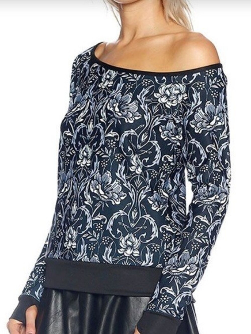 BlackMilk Clothing Mono Nouveau Off The Shoulder Sweater